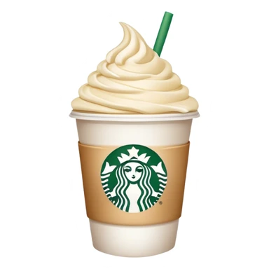 white starbucks with cream sticker