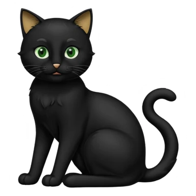 Chat noir peinture mignon assis sticker
