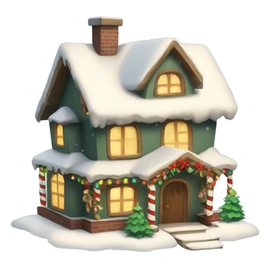 cute christmas house sticker