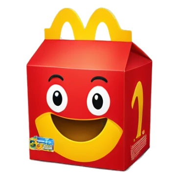 Red and yellow McDonald’s kids happy meal box  sticker