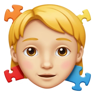 puzzle piece forming a child’s face sticker