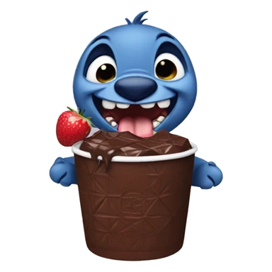 Stitch eating chocolate  sticker
