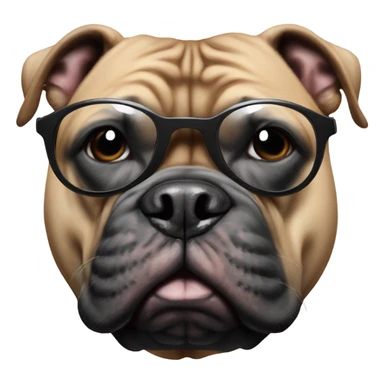 99% Black American Bully with tinted glasses sticker