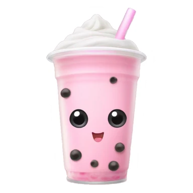 Baby pink bubble tea sticker