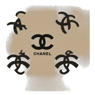 Chanel logo scarf beige wool sticker