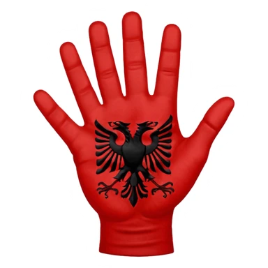 Albanian flag made ehith hands sticker