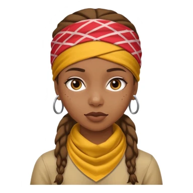 African American girl thats a bit skinny with bandanna on head sticker