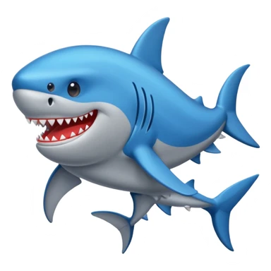 Un tiburón con zapatillas azules sticker