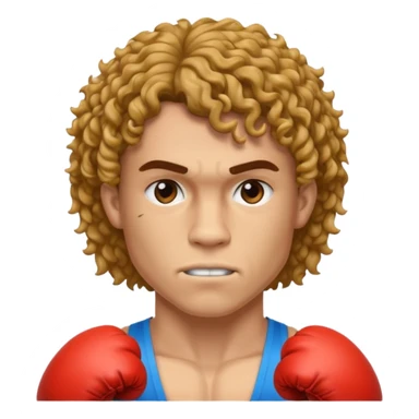 Boxer , with a curly mullet haircut sticker