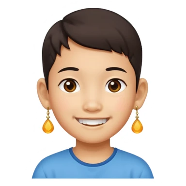 zesty short chinese kid with earings sticker
