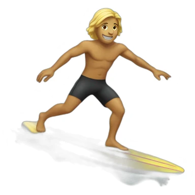 surfer swims on a board sticker