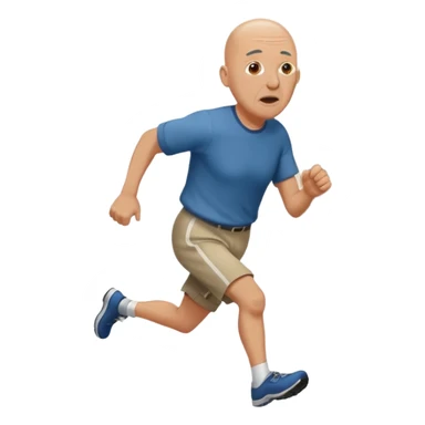 Nakid 60 year old man with ball head running down the hallway saying they are gone. sticker