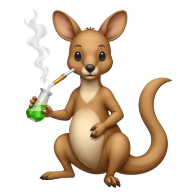 Kangaroo with a bong sticker
