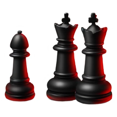 two queen chess pieces side by side one vibrant red and the other black sticker