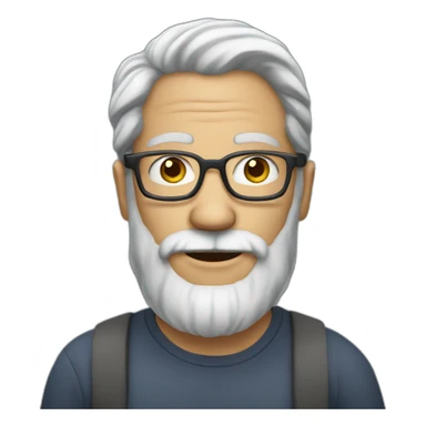man long grey hair with glasses beard  sticker