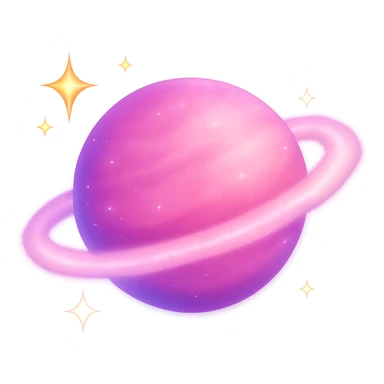 pink planet emoji, cosmic and dreamy sticker