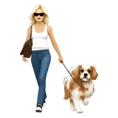 Young sharon stone in basic instinct walking with cavalier King Charles spaniel  sticker