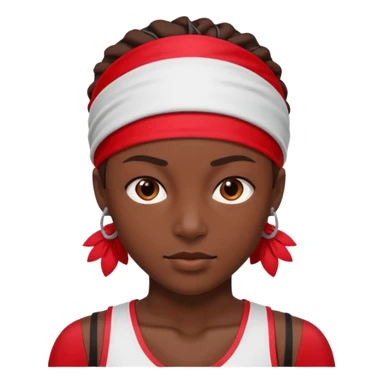athlete with red headband sticker