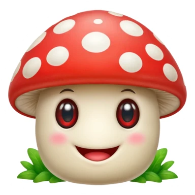 A smiling mushroom with eyes sticker