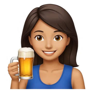 Morena bebiendo cerveza sticker