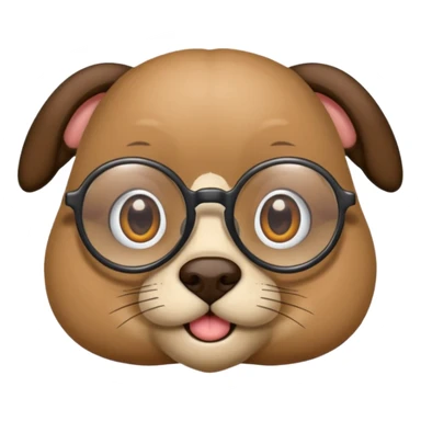 yuvarlak gözlüklü hayvab sticker