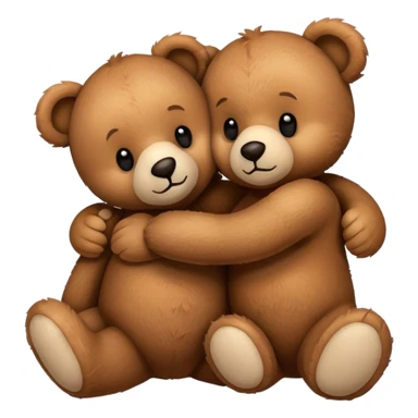 Two brown teddy bears hug each other sticker