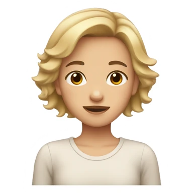 girl with brown short hair that fades into blond heart hands sticker