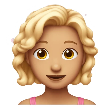 Emoji in love with pink hearts sticker