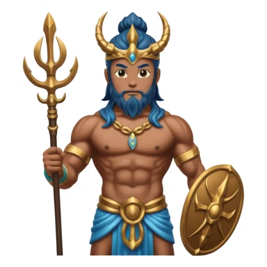 japanese god with Poseidon trident sticker