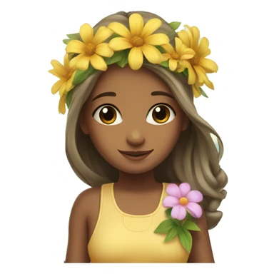 cute paddle boarding girl, with flower in her hair sticker