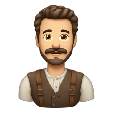 Homme brun avec un peu de barbe et de moustache  sticker
