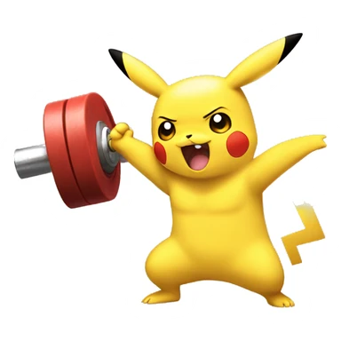 Pikachu cheering a bodybuilder in training  sticker