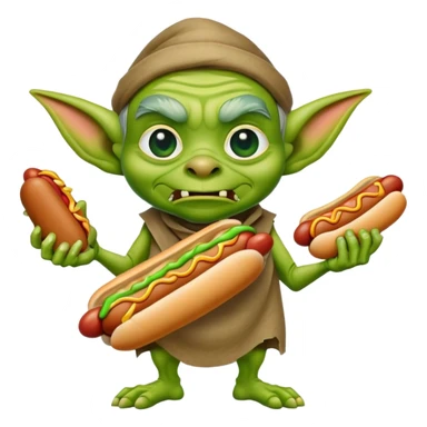 Goblin with hotdogs  sticker