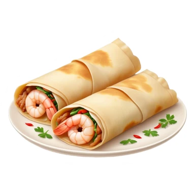Bánh Xèo Cinematic Realistic Bánh Xèo Dish Emoji, depicted as a crispy, folded crepe filled with shrimp and pork, rendered with dynamic textures and vibrant, appetizing lighting. sticker