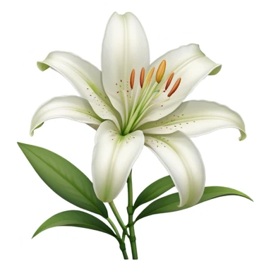 single White Oriental, straight stem sticker