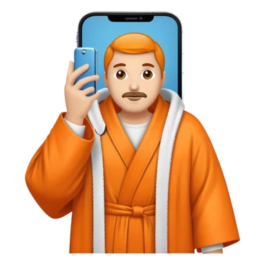 a mobile Phone in a orange robe sticker