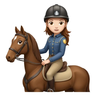 jeune fille a cheval sticker
