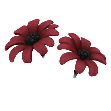 Dark red flower with black vine sticker