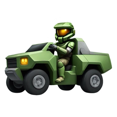 Master chief driving a cyber truck  sticker