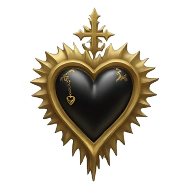 gothic black and gold holy heart sticker