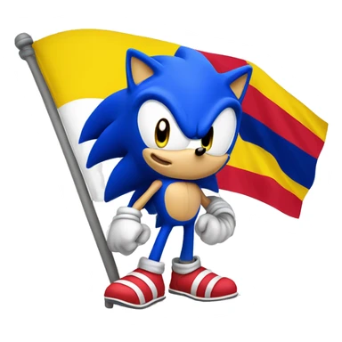 Sonic con bandera de colombia sticker