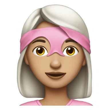 Pretty brunette with pink sleep mask sticker