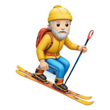 Socrates on mountain skis sticker