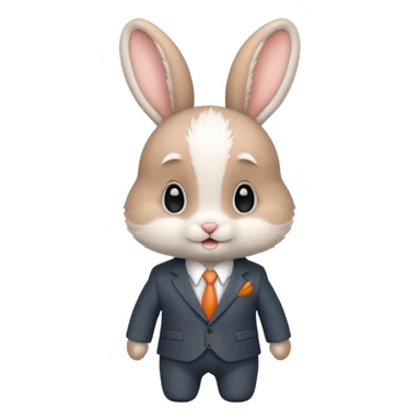 baby bunny in suit no carrot sticker