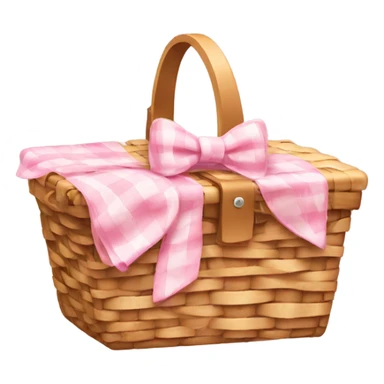 Picnic basket with light pink bow sticker