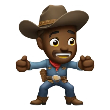 Cowboy hitting a dab sticker