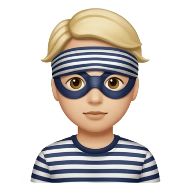 A theif robber emoji,Stripped shirt.eye mask. sticker