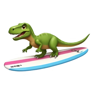 Trex on a surfboard  sticker