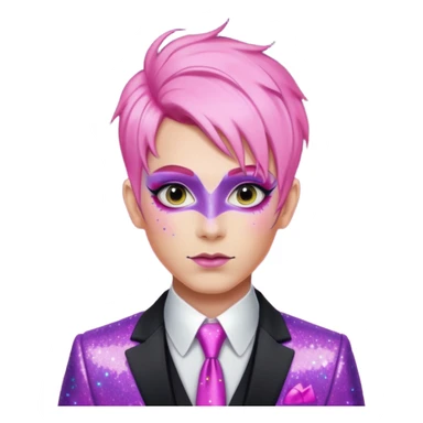 pink hair drag king fabulous makeup with glitter sticker