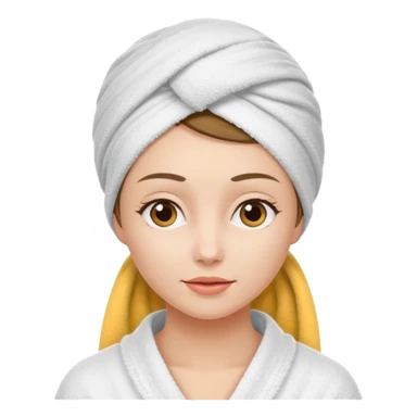 Woman with white towel on head sticker